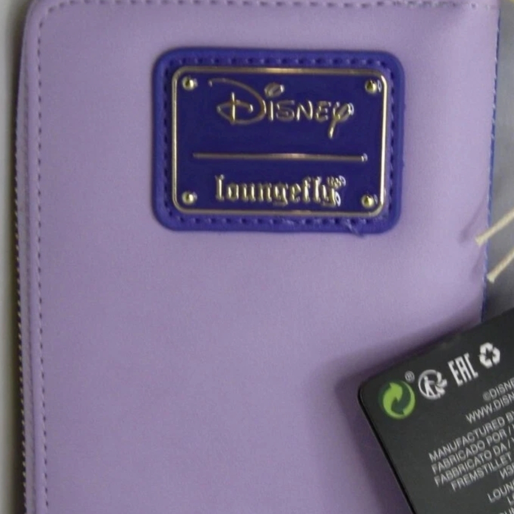 Loungefly Purple Illustrated Zip Wallet with Gold Accents - Picture 2 of 2